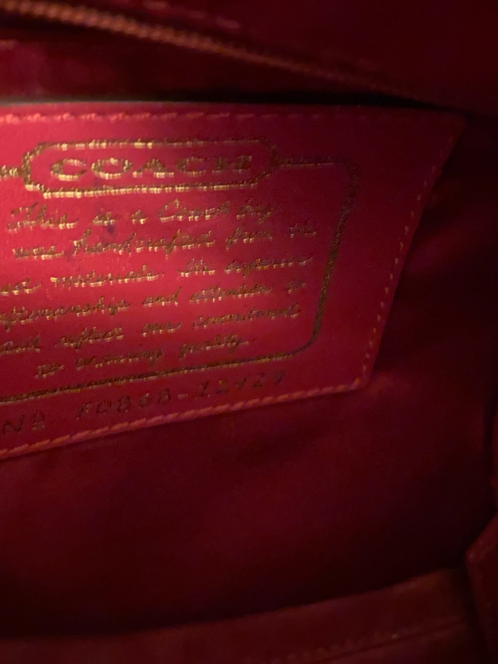 Coach Beige Signature Canvas Tote with Red Leather Accents - Picture 2 of 3